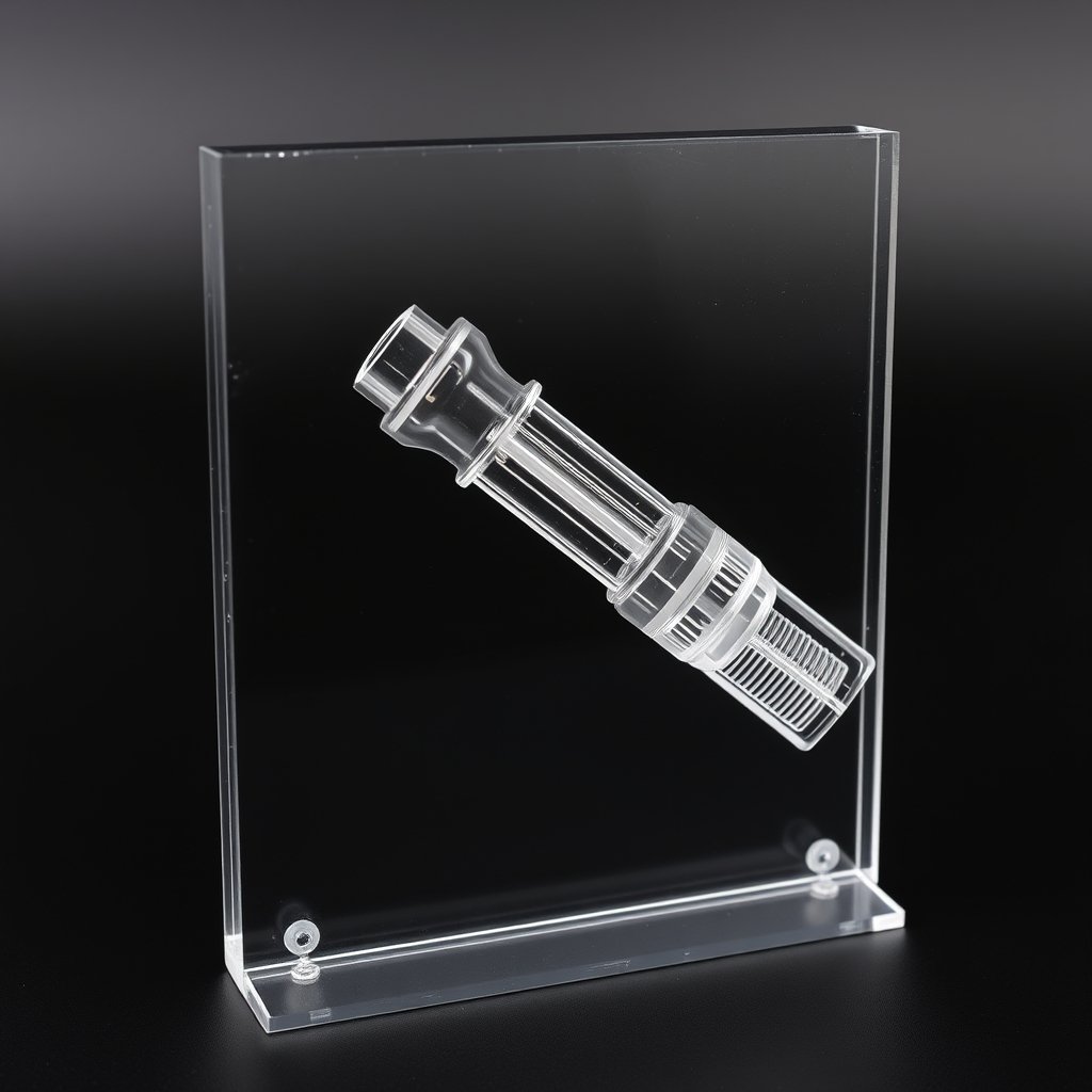 Understanding Acrylic CNC Machining: A Comprehensive Guide 3 please help me generate an image of acrylic cnc machining with a black background no logo text and a